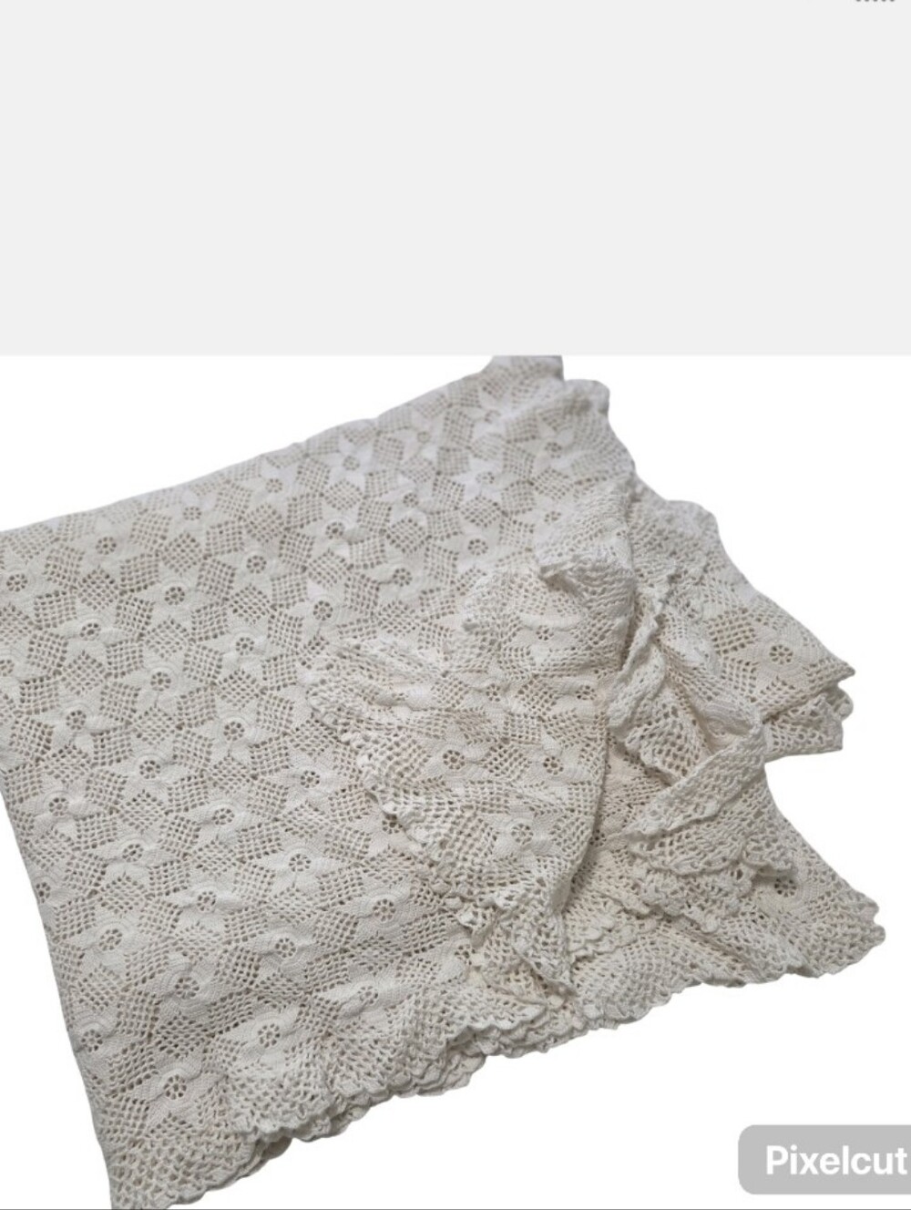 Crocheted Coverlet.